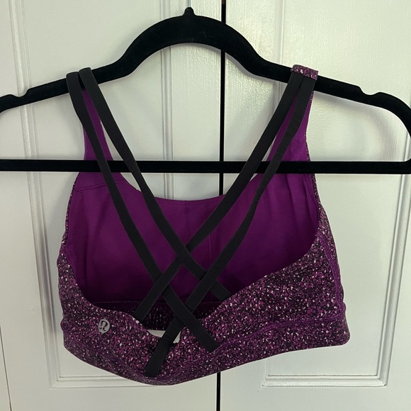 $68 Lululemon Purple Speckled Sports Energy Bra Size 6 - Picture 3 of 5